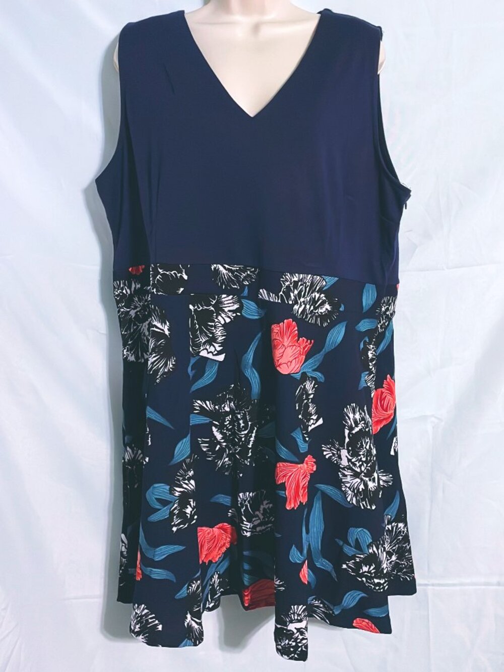 Fanco Blue Floral Dress Size 22W
